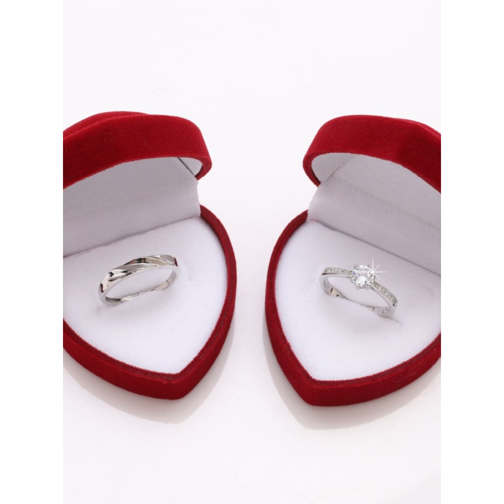 nhẫn đôi bạc nhẫn đôi nam nữ Nhẫn Cưới Mô Phỏng Cặp Nhẫn Kim Cương Giả Có Thể Điều Chỉnh Cầu Hôn Lễ Cưới Nam Nữ Cặp Đôi Tình Nhân Quà Tặng