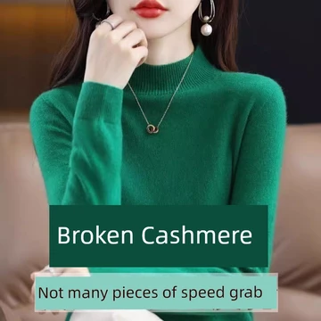 áo len áo len nữ 2026 Nửa Cổ Rùa Áo Len Nữ Rời Áo Size Lớn Áo Cashmere Mùa Xuân Dày Dệt Kim Bo