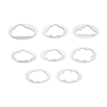 KALAIEN 8 Chiếc Hình Đám Mây Cắt Bánh Quy Bộ Fondant Cắt Khuôn Kẹo Cao Su Dán Dụng Cụ Cắt Bánh Quy Fondant Dụng Cụ Cắt Bánh Quy DIY Bánh Ngọt Bánh Trang Trí Dụng Cụ Để Nướng Tại Nhà