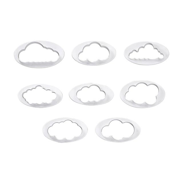 KALAIEN 8 Chiếc Hình Đám Mây Cắt Bánh Quy Bộ Fondant Cắt Khuôn Kẹo Cao Su Dán Dụng Cụ Cắt Bánh Quy Fondant Dụng Cụ Cắt Bánh Quy DIY Bánh Ngọt Bánh Trang Trí Dụng Cụ Để Nướng Tại Nhà