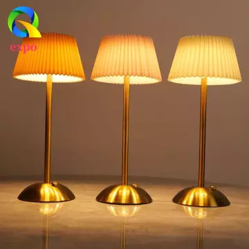 EXPO GIỚI HẠN Đèn bàn xếp li nhỏ, Đèn 3 màu Đèn bàn có thể điều chỉnh độ sáng vô cấp Đèn xung quanh, Đèn mềm điều khiển bằng cảm ứng cổ điển Đèn LED sạc lại USB Đầu giường Đèn ngủ