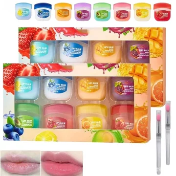 Bộ son môi 8Fruit Lip Glaze, Bộ dưỡng ẩm môi, Mặt nạ môi 8Fruity, Thích hợp cho môi khô 、 Lột 、 Thâm 、 Đường môi, Dưỡng ẩm lâu trôi, Dưỡng ẩm son môi (2 Bộ) SFOG OADT