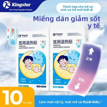 Miếng dán hạ sốt y tế đổi màu cảm ứng cho bé trẻ em người lớn giảm nhiệt, hiệu quả