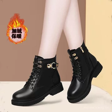 Phong Cách Mới [Bộ Sưu Tập 1.70.000 Người] Giày Da Nữ Giày Bốt Nữ Cotton Giày Bốt Ngắn Nữ 2025 Phong Cách Mới Giày Bốt Đế Dày Lông Cừu Giày Ấm Áp Giày Bốt Nữ BGJK