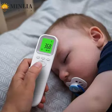 Nhiệt kế hồng ngoại kỹ thuật số MINLIA, Máy đo nhiệt độ đa chức năng không tiếp xúc, Màn hình hiển thị LCD chính xác thực Dễ sử dụng Máy đo nhiệt kế cầm tay dành cho người lớn