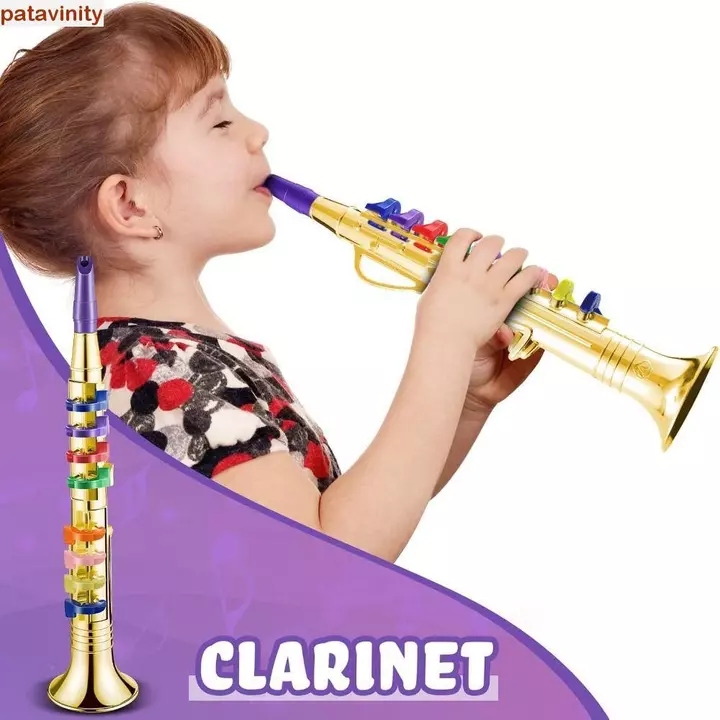 Đồ chơi Saxophone trẻ em PATAVINITY, Đồ chơi trẻ em bốn tông màu bạc Trumpet, Đồ chơi âm nhạc Đồ chơi hỗ trợ học tập sớm Mô phỏng âm nhạc Đồ chơi Clarinet cho trẻ mới biết đi
