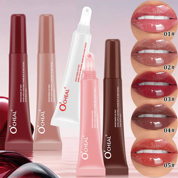 OCHEAL lip tint Juicy Glass Lip Gloss – Dầu dưỡng ẩm dưỡng ẩm có gương tỏa sáng, màu sắc lâu trôi & công thức chống dính