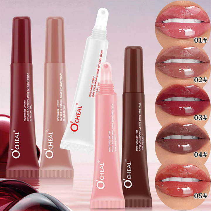 OCHEAL lip tint Juicy Glass Lip Gloss – Dầu dưỡng ẩm dưỡng ẩm có gương tỏa sáng, màu sắc lâu trôi & công thức chống dính