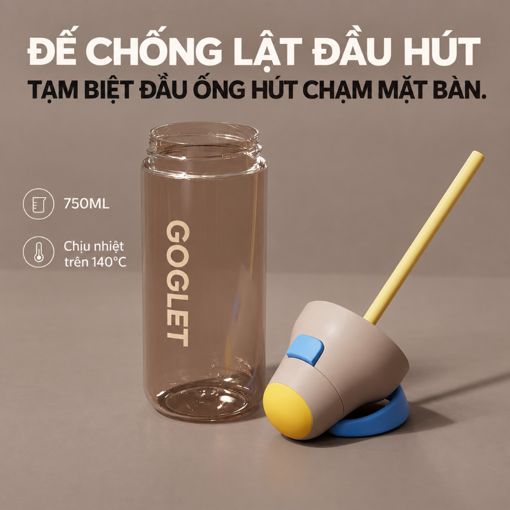 Bình GOGLET Nước Nhựa Thể Thao 4 Màu, Thiết Kế Gọn Nhẹ Tiện Mang Đi Học, Đi Làm, Tập Gym, Giá Rẻ | BigBuy360 - bigbuy360.vn
