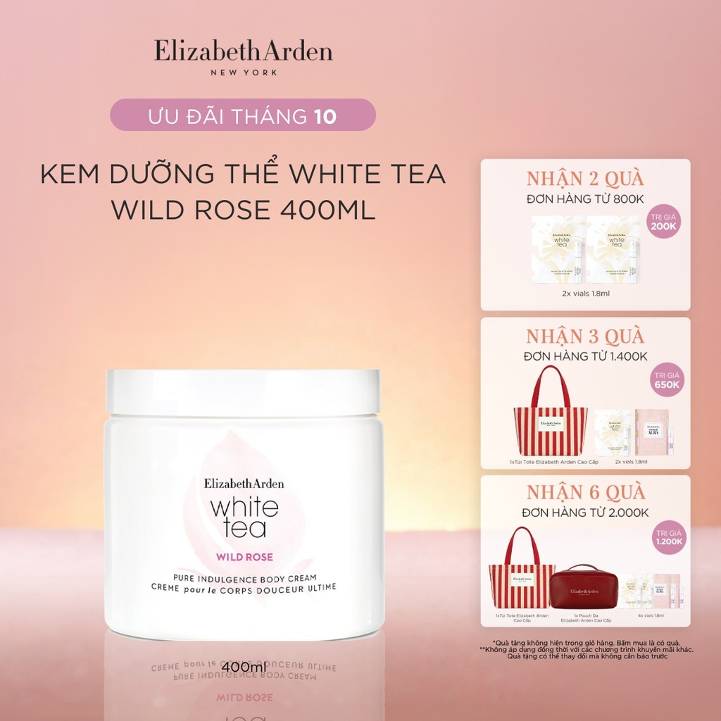 Kem dưỡng thể Elizabeth Arden White Tea Wild Rose Pure Indulgence Body Cream 400ml