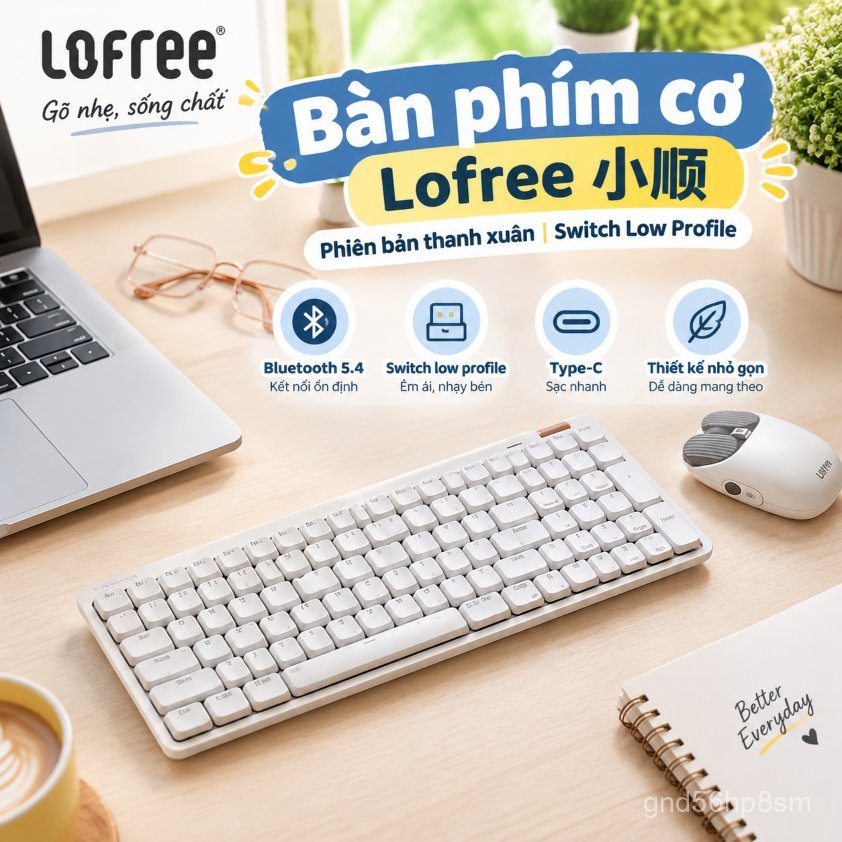Bàn phím cơ switch thấp Lofree Xiaoshun bản trẻ không dây bluetooth cho ...