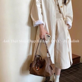 Chio2nd - Túi Chio Nâu Charm Sò Túi Hông Vintage dày dặn