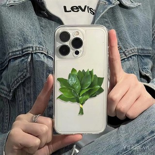 Ốp Điện Thoại Trong Suốt Tinh Tế Lá Bưởi May Mắn Đơn Giản Cao Cấp Thích Hợp Cho iPhone 17promax 16 15promax 14pro 13 xr 17air 16plus 15pro 14promax Vỏ Chống Mồ Hôi Chống Sốc