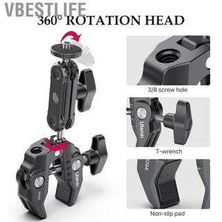 VBESTLIFE Ulanzi R094 Giá đỡ bóng siêu kẹp đa chức năng Hợp kim nhôm đầu bi xoay 360 ° kép với vít 1/4 inch 3/8 ren chịu tải 1,5kg