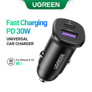 Tẩu sạc UGREEN USB-C USB-A sạc nhanh ô tô hai cổng 48W thích hợp cho Xiaomi 12/ Samsung S20 S21/ iP12 13 14 15Pro Max