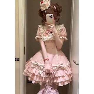 Đầm tay phồng Lolita phong cách Gothic ngọt ngào - Xu hướng mới mùa hè, thiết kế eo hẹp tôn dáng, vừa quyến rũ vừa đáng yêu