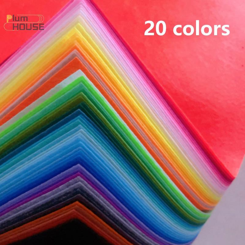 PlumHOUSE - Bộ 20 Tấm Vải Nỉ Mềm, 20 Màu, Dày 1mm, Thích Hợp Cho May Thủ Công Và DIY VN