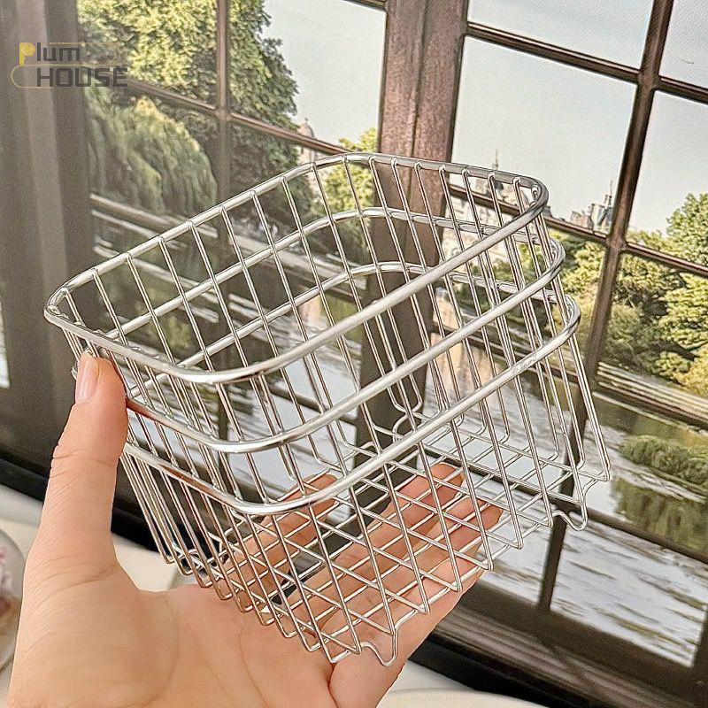 PlumHOUSE 304 Giỏ Thoát Nước Inox Hộ Gia Đình Giỏ Đựng Đồ Nhà Bếp Vuông Trái Cây Giỏ Rau Củ Mỹ Phẩm Giỏ Bảo Quản VN