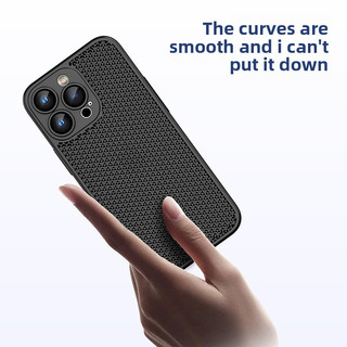 Lưới Tổ Ong Khu Tản Nhiệt Ống Kính Phim Kinh Doanh Vỏ Điện Thoại Cho iPhone 16 15 14 13 Pro Max Cover