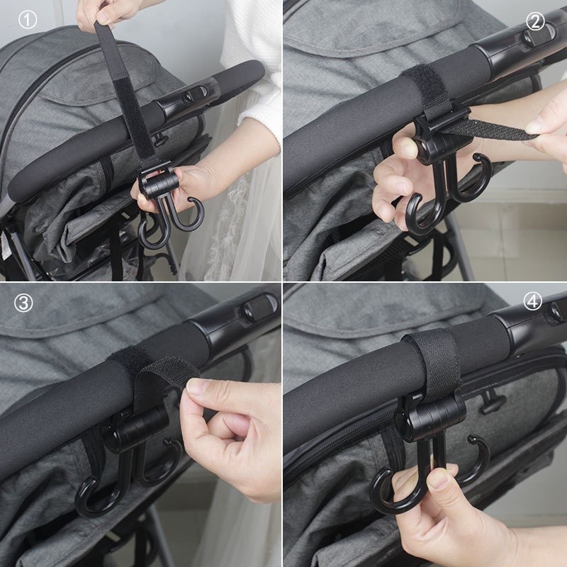 M8 Móc Đôi Treo Đồ Đa Năng Gắn Xe Đẩy, Xe Đạp, Ôtô Xoay 360 Độ Chống Rơi Tiện Dụng MALAN(2 con)