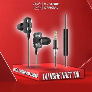 Tai nghe có dây chống ồn, jack cắm 3.5mm, có mic đàm thoại, nghe nhạc, chơi game, học online - TNLK