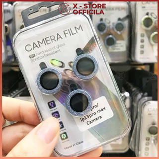 Dán camera điện thoại lấp lánh, khung bảo vệ lens kim tuyến, ốp kính đính đá chống xước, siêu trong - MDCIPKT