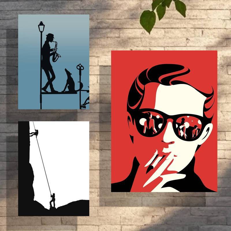 Phong Cách Silhouette Người Tranh Canvas Cho Không Gian Ấm Áp Nghệ Thuật Trang Trí Tường Nhà Canvas Poster