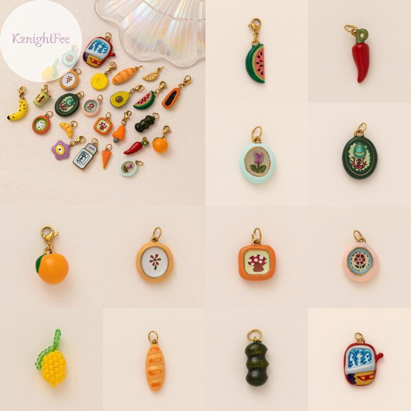 Mặt dây chuyền handmade cho nam, thiết kế trái cây nhiều màu sắc, làm từ thép không gỉ
