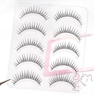 5 Đôi Lông Mi Giả Tự Nhiên Cụm Hình Chữ V Phong Cách Hàn Quốc Lụa Xanh Mềm Đen Cho Trang Điểm Photogenic