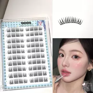 IOIIK 10 hàng--Cụm đơn không keo cho phụ nữ Lông mi có thể tái sử dụng trái & phải Thích hợp cho phụ nữ mọi lứa tuổi