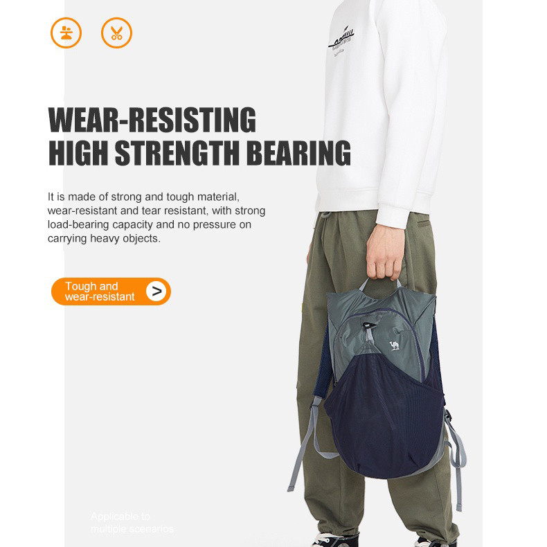 Balo thể thao Camel Crown siêu nhẹ 14L không thấm nước gấp gọn được