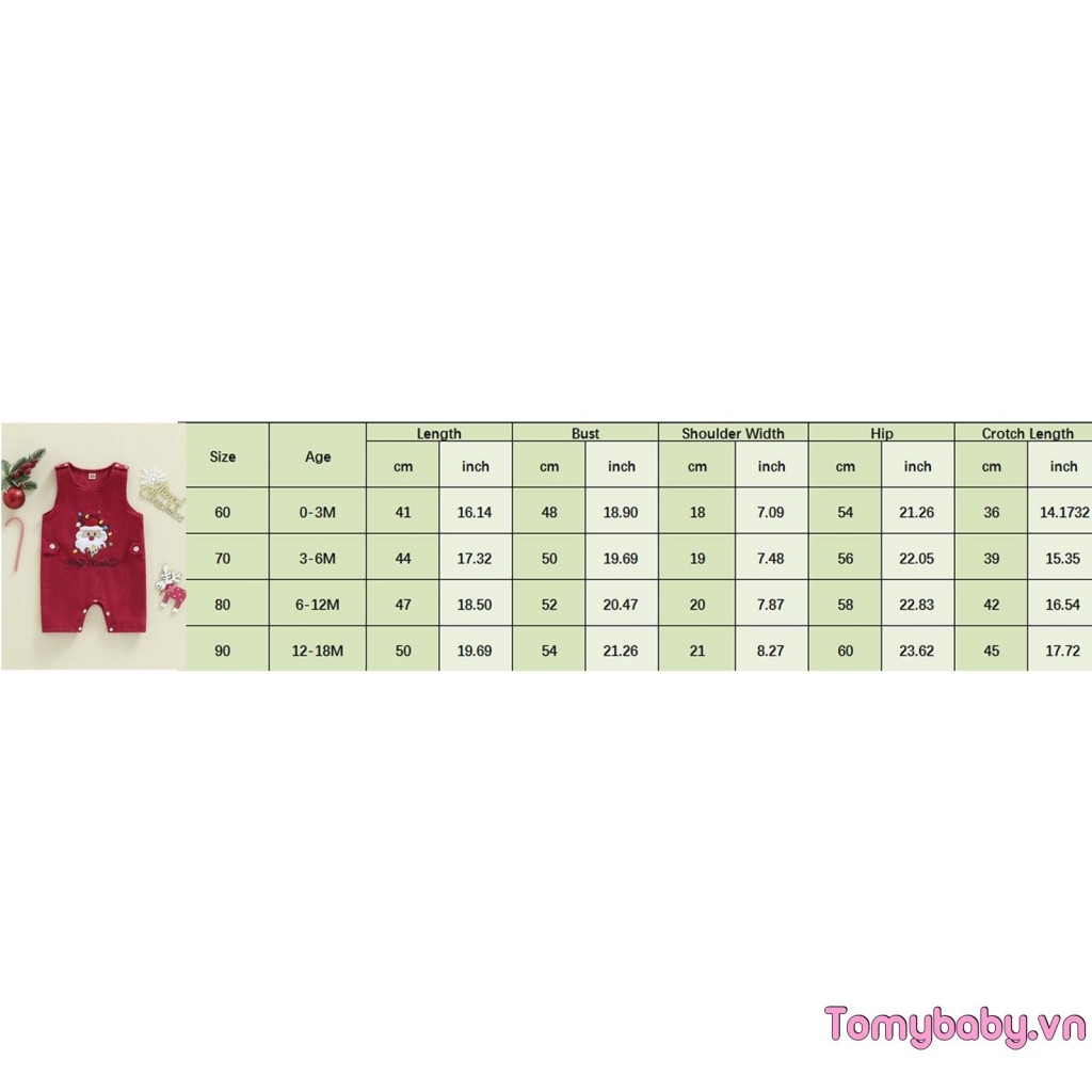 Bộ áo liền quần cổ tròn không tay thêu chữ ông già Noel cho bé trai bé gái