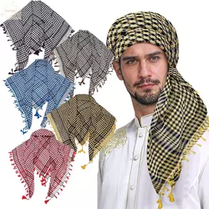 Khăn quàng cổ đầu AWNGD, Trang phục khăn trùm đầu Shemagh Ả Rập cỡ lớn, với tua rua Bandana Keffiyeh dành cho nam nữ