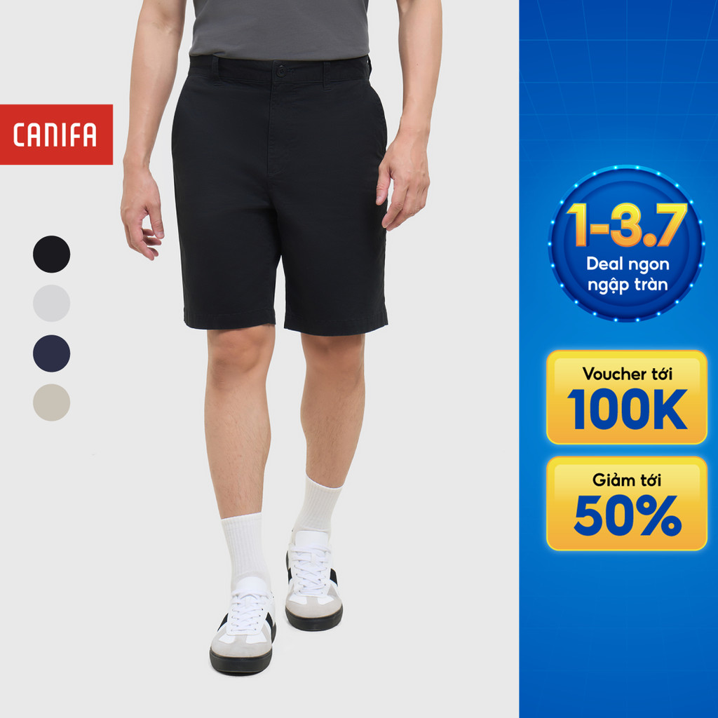 Quần short nam CANIFA dáng basic vải kaki phong cách trẻ trung hiện đại 8BS26S012