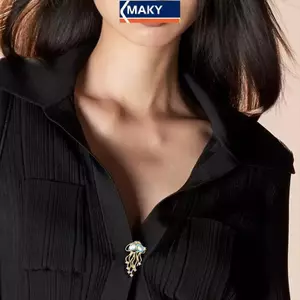 MAKY Dễ Thương Thạch Thổ Cẩm Thời Trang Áo Len Thanh Lịch Cardigan Xò Trang Sức Nữ VN
