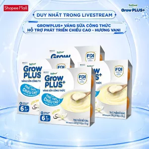 Combo 4 lốc GrowPLUS+ Váng sữa công thức Cao lớn vượt trội Vani (55g x 16 hộp)