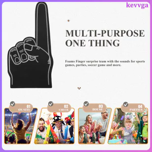 3 Chiếc Mềm Xốp Ngón Tay Cổ Vũ Tay Màu Đen Thể Thao Sự Kiện Đảng Phụ Kiện kevga