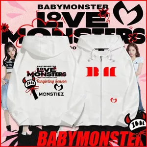 BABYMONSTER XXS-6XL RAMI AHYEON hoodie LOVE MONSTERS dây kéo áo khoác Unisex Top