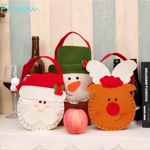 FUJIZOU Túi Giáng Sinh Đạo Cụ Lễ Hội Túi Không Dệt Len Túi nỉ Có Tay Cầm Trang Trí Cây Giáng Sinh Túi Tote Trang Trí