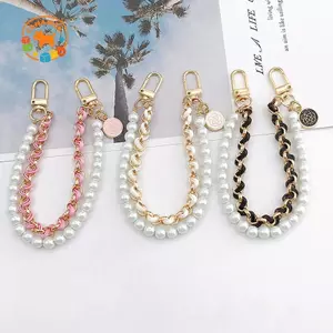 CANAMEK Vintage Túi Ngọc Trai Dây Đeo Cho Túi Xách Hai Lớp Dây Ngọc Trai Điện Thoại Dây Tinh Tế Ví Thay Thế Tay Cầm Túi Phụ Kiện CSF