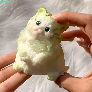 Đồ chơi bóp búp bê mèo QEARY, Đồ chơi bóp mô phỏng động vật hoạt hình, Đồ chơi bóp mèo Mini ngộ nghĩnh mềm mại phục hồi chậm cho mèo Fidget Đồ chơi người lớn