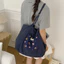 SQ11 2026 Mới Gấu Hoa Hai Mặt Túi Tote Hàn Quốc Dễ Thương Và Tươi Túi Đeo Vai Dung Tích Lớn