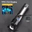 Đèn pin LED siêu sáng DONOVANQQ, chiếu xa zoom laser, sạc lại, bền bỉ, dùng khẩn cấp ngoài trời