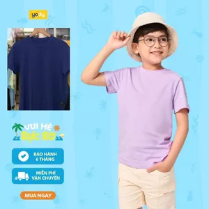Áo thun t-shirt trẻ em YODY trơn vải cotton mềm mại, thấm hút tốt, an toàn cho da KCTS26S007