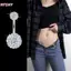 HFSHY 1 Quả Bóng Pha Lê Bụng Nút Nhẫn Thép Không Gỉ Zircon Rốn Xuyên Bụng Xuyên Dễ Thương Rốn Thanh VN