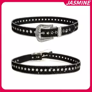 JASMINE Y2K Kim Cương Giả Bule Thắt Lưng Nam Nữ Punk Ngôi Sao Lỗ Dây Đeo Eo Gothic Thời Trang Cá Tính Thắt Lưng Cho Bò Cô Gái Váy Thắt Lưng JASMINE