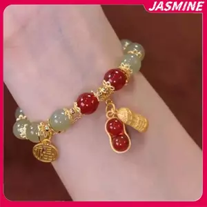 JASMINE Thời Trang Bạn Gái Đậu Phộng Vòng Tay Nữ Bông Tai Kẹp Giả Tính Khí Vòng Tay Trang Sức Vòng Tay Quà Tặng JASMINE