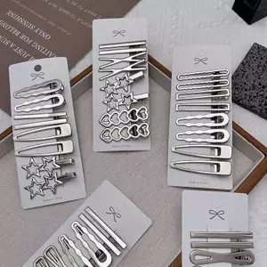 8 Chiếc Kẹp Tóc Bé Gái Kim Loại Bạc Dubill Kẹp Tóc Nữ Bên Nổ Nữ Nữ Barrettes Phụ Kiện Tóc