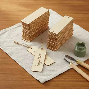 GE 5 / 10 / 20 / 36 Cái Dấu Trang Bằng Gỗ nk Với Bộ Dép DIY Thủ Công Bằng Gỗ Đánh Dấu Trang Thẻ Vuông Đám Cưới Sinh Nhật Trang Trí VN