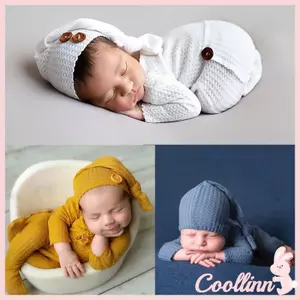 COO Baby Boy Girl Romper Hat Set cho trẻ sơ sinh Ảnh Fotografia Quần áo dệt kim